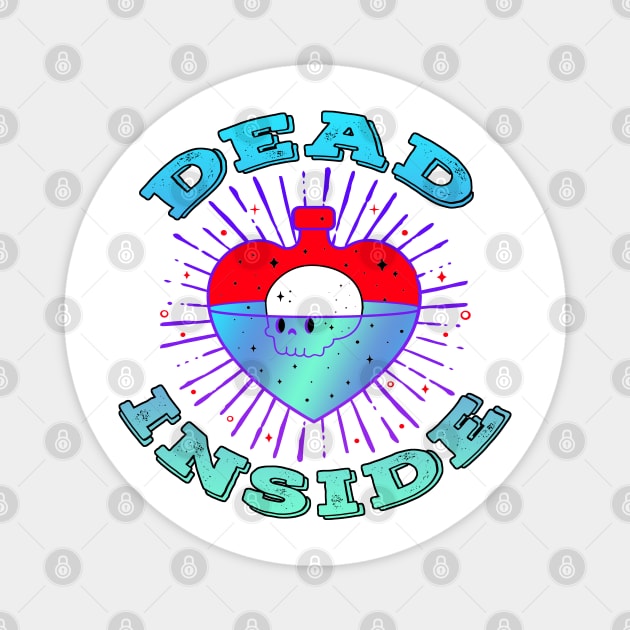 Dead Inside Blue Magnet by Shawnsonart